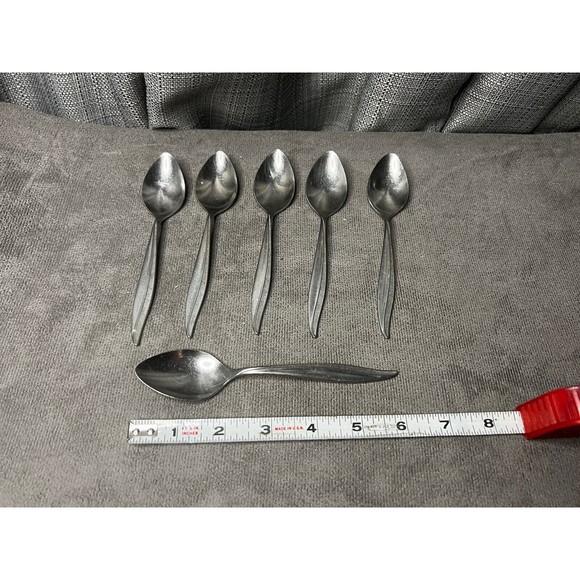 Oneida Craft Deluxe Stainless Textura Flatware Silverware Teaspoons Lot of 6 - Picture 4 of 5